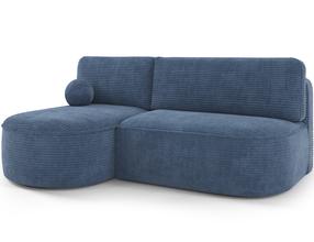Kampinė sofa - lova Livosa Jarell 40, tamsiai mėlyna sp., kairinė, 144 x 220 cm x 93 cm