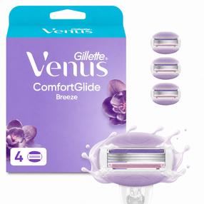 Gillette Venus ComfortGlide Breeze Razor Skuvekļa Maināmas Asmeņu Kasetnes, 4 gab