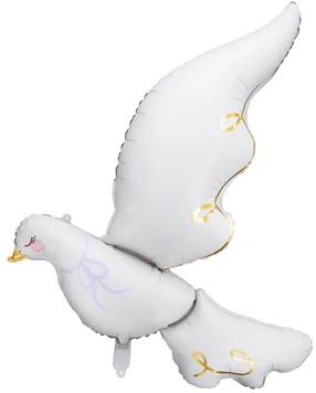 Folinis balionas figūrinis PartyDeco Dove, balta sp.