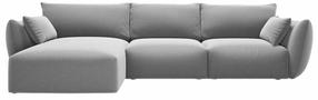 Kampinė sofa Cosmopolitan Design Matera Velvet Salvador 17, pilka sp., kairinė, 171 x 280 cm x 85 cm
