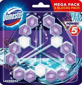WC-puhasti-värskendaja Domestos Power 5 Lavender, 55 g, 3 tk