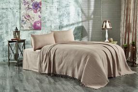 Lovatiesė Mijolnir Double Pique Lotus, ruda sp., 240 cm x 220 cm