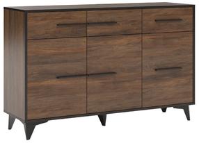 Komoda Gala Meble Frida K3D3S, riešuto sp., 86 cm x 135 cm x 40 cm