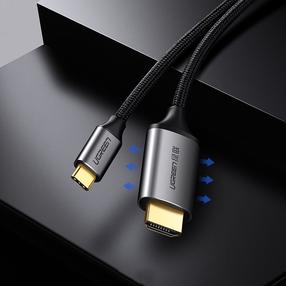 Adapteris Ugreen USB-C To HDMI 50570 USB-C, HDMI, 1.5 m, melna krās./pelēka krās.
