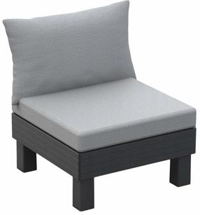 Lauko krėslas Keter Elements, juoda sp./pilka sp., 74 cm x 65 cm x 80 cm