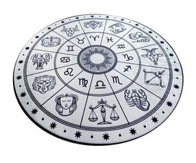 Kilimas vidaus Conceptum Hypnose Horoscope Beyaz 286CHL6909, balta sp./juoda sp., 100 cm x 100 cm