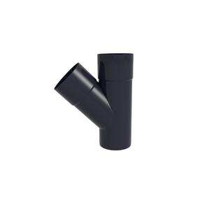 Lietus ūdens notekcaurules trejgabals Scala 45O, Ø 8 cm, polivinilhlorīds (pvc), melna krās.