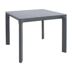 Lauko stalas Home4you Carves, antracito sp., 90 cm x 90 cm x 75 cm