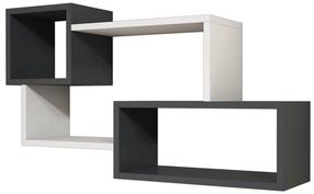 Sieninė lentyna Kalune Design Afro 835PUQ1601, antracito sp./balta sp., 51 cm x 20 cm x 90.6 cm