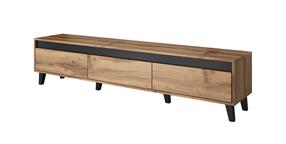 TV galds Nord, antracīta krās./ozola krās., 38 cm x 185 cm x 42 cm