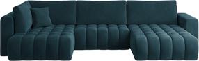 Kampinė sofa Bonito Velvetmat 40, mėlyna sp., dešininė, 170 x 340 cm x 92 cm