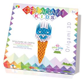 Papīra figūru izgatavošanas komplekts, saldējums Creagami Origami Kids, zila krās./brūna krās./balta krās.