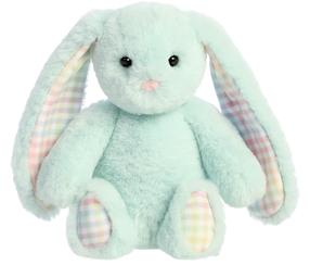 Pliušinis žaislas Aurora Rainbow Gingham Bunnies 201030F, žalia sp., 18 cm
