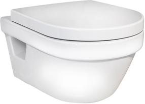 WC-pott, seinapealne Gustavsberg 5G84 Hygienic Flush, kaanega, 415 mm x 410 mm