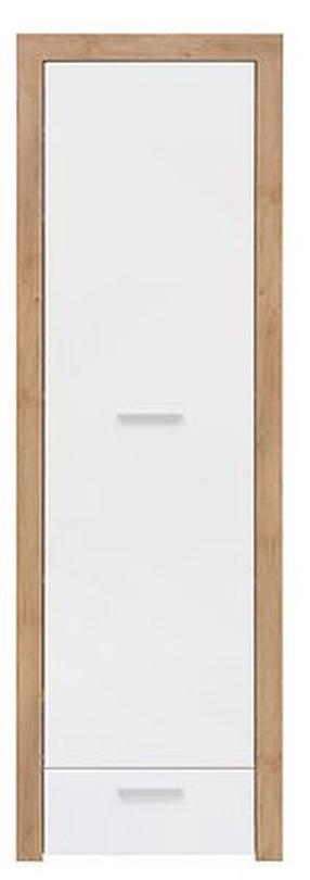 Spintelė Balder, ąžuolo/balta, 62 cm x 39 cm x 192 cm