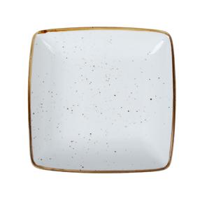 Lėkštė desertinė Home4you Sensa, 20 cm x 20 cm x 4 cm, aukso sp./balta sp.