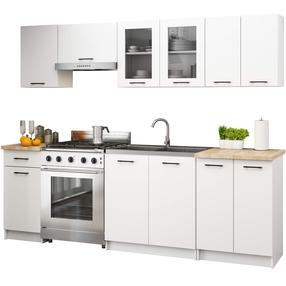 Virtuvės baldų komplektas Akord Furniture Factory Oliwia, balta sp., 2.4 m