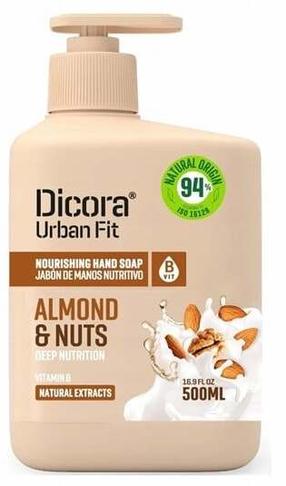 Жидкое мыло, для рук с глицерином Dicora Almond & Nuts, орехи/миндаль, 500 мл