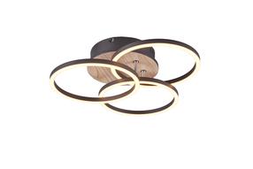 Šviestuvas lubų Trio Circle R62823135, LED, 2700 - 6000 °K, 1 x 27 W, skaidri sp. / medienos sp.
