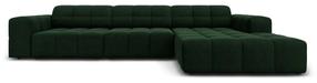 Kampinė sofa Micadoni Home Jennifer Velvet, tamsiai žalia sp., dešininė, 284 x 166 cm x 70 cm