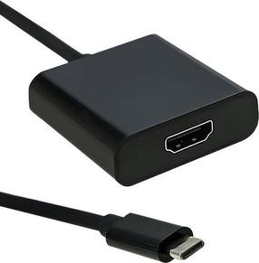 Vads Qoltec HDMI, USB-C, 0.23 m, melna krās.