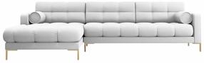 Kampinė sofa Cosmopolitan Design Bali Neve 80, aukso sp./šviesiai pilka sp., kairinė, 185 x 293 cm x 75 cm