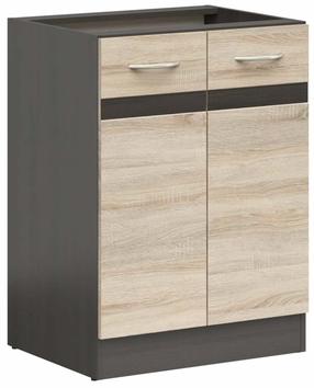 Apatinė virtuvinė spintelė Junona, sonoma ąžuolo sp./wenge sp., 47 cm x 60 cm x 82.5 cm