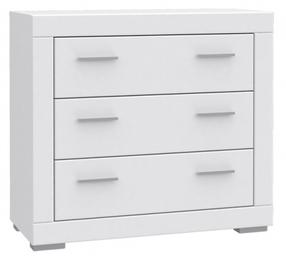 Komoda Forte Snow SNWK23-C50, balta sp., 96 cm x 87 cm x 41 cm