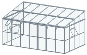 Šiltnamis SOHO Solid PC+Glass 006866, grūdintas stiklas, 5.05 x 2.9 m, 2 mm, juoda sp.