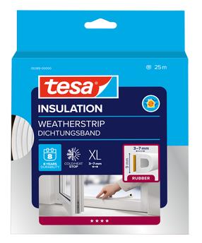 Blīvēšanas lente logu blīvēšanai/durvju spraugu blīvēšanai Tesa D-PROFILS, 25 m x 9 mm