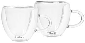 Dvigubo stiklo puodelių rinkinys Homla Cembra Hearts, skaidri sp., 0.3 l