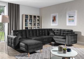 Kampinė sofa Asgard U Monolith 97, tamsiai pilka sp., 202 x 326 cm x 93 cm
