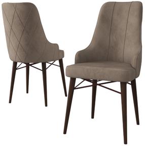 Kėdžių rinkinys Kalune Design Neta 240CHR1703, matinė, ruda sp./kapučino sp., 42 cm x 46 cm x 95 cm, 2 vnt.