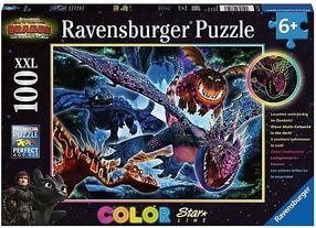 Пазл Ravensburger Color StarLine - Shining Dragons 13710, 49 см x 36 см, 100 шт., многоцветный