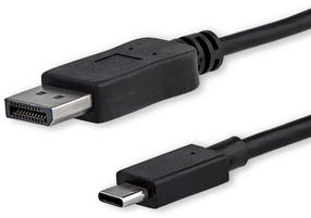 Adapteris StarTech USB-C to DisplayPort 1.2 CDP2DPMM1MB USB-C, Displayport 1.2 male, 1 m, melna krās.