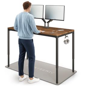 Kompiuterio stalas reguliuojamo aukščio Desktronic HomeMax, 160 cm x 80 cm, 74 - 119 cm, juoda sp./riešuto sp.