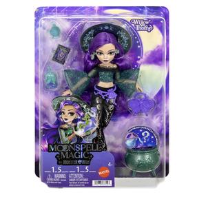 Lelle ar aksesuāriem Mattel Monster High Moonspell Magic Willow Thorne JMB92, 28 cm, melna krās.