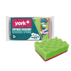 Tīrīšanas sūklis York Wave 36030220, zaļa krās., 5 gab.