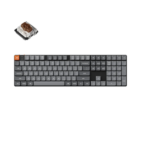 Bezvadu spēļu tastatūra Keychron K5 Max K5M-H3 Gateron Low Profile 2.0 Brown, Angļu (US), melna krās.