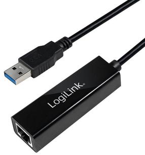 Adapteris Logilink USB 3.0 To Gigabit USB A male, RJ-45 female, juoda