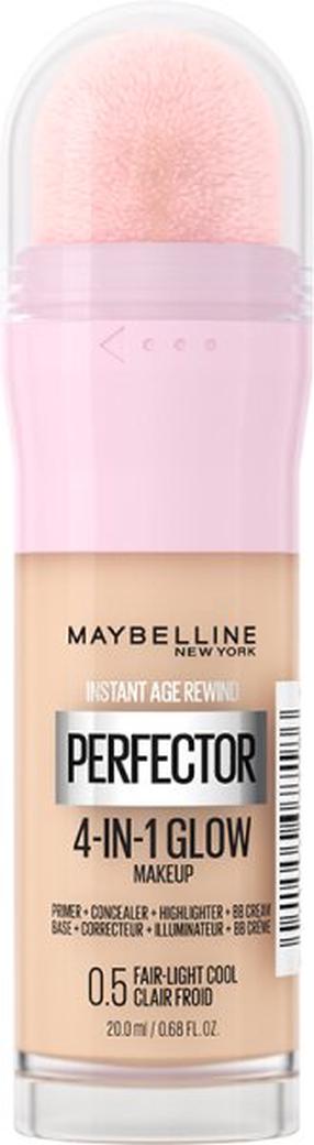 Makiažo pagrindas Maybelline Instant Age Rewind Perfector 4-In-1 Glow, smėlio sp., 0.5 fair light cool, 20 ml