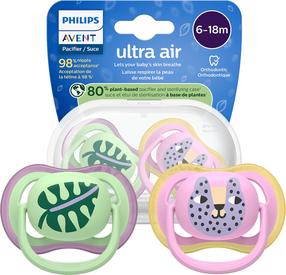 Набор пустышек Philips Avent Ultra Air, 6+ мес., зеленый цв./розовый цв.