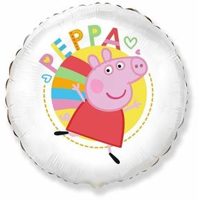 Balionas apvalus Flexmetal Peppa Pig, balta sp./įvairių spalvų