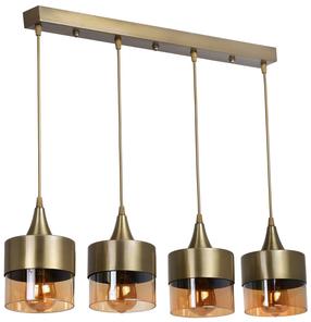 Lampa karināms Opviq Sahra 4 Lü Sıralı Sarkıt Eskitme 534LUN3139, E27, 3 x 60 W, vara krās./oranža krās. / vara krās.