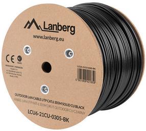 Laidas Lanberg LCU6-21CU-0305-BK CAT6 UTP, UTP, 305 m, juoda sp.