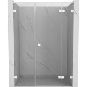 Dušo durys Mexen Lunar L, 145 cm x 200 cm, skaidri sp./balta sp./grūdintas