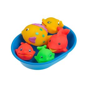 Rotaļu dzīvnieks Rubber Sea Creatures, zila krās./dzeltena krās./zaļa krās., 6 gab.