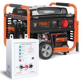 Генератор с бензиновым двигателем Daewoo GDA 8500E-3 + ATS15-400GDA, 7000 Вт
