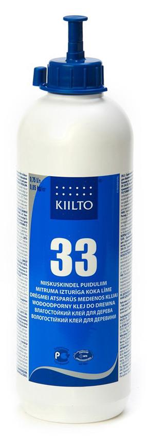 Клей дерево Kiilto 33, 0.75 л, белый цв.