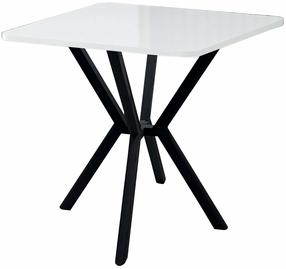 Valgomojo stalas Kalune Design Elma 70, balta sp./juoda sp., 70 cm x 70 cm x 74 cm